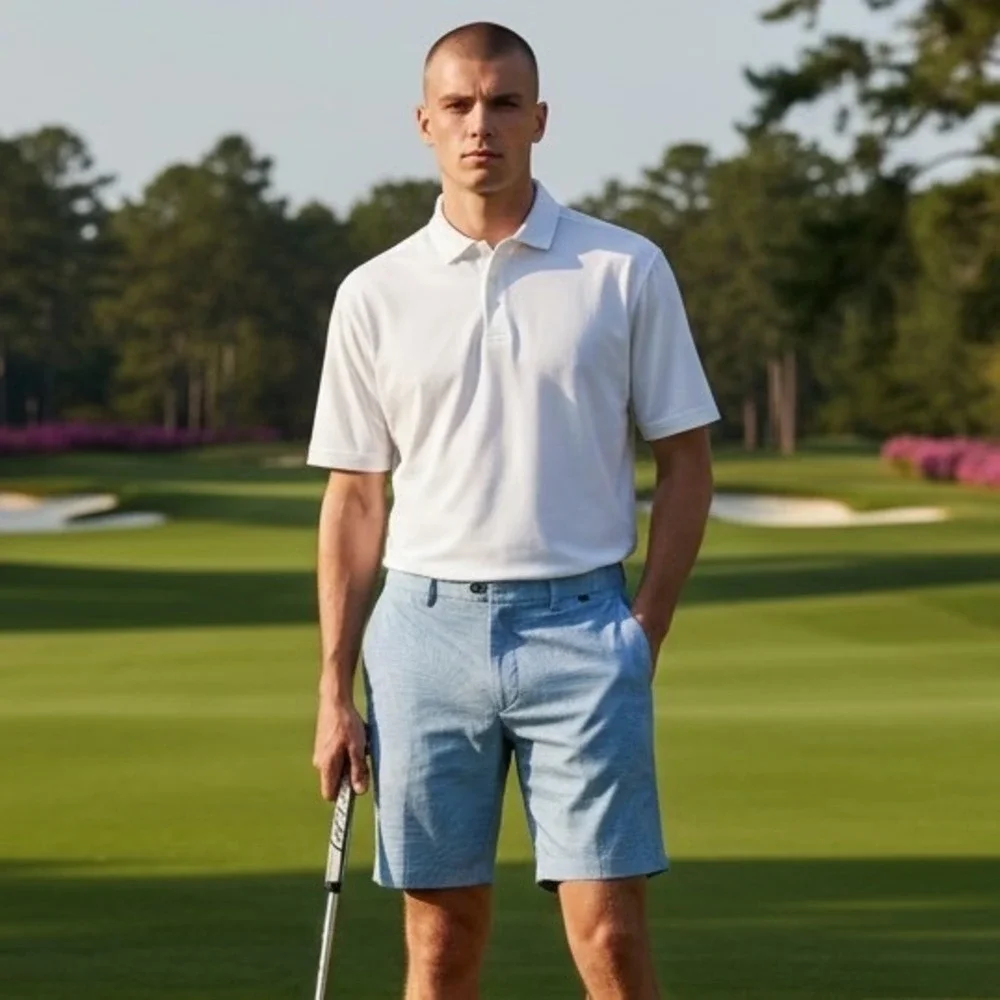Travis‎ Mathew Mens Blue Palm Leaf Print Performance Golf Shorts Size 40 Stretch